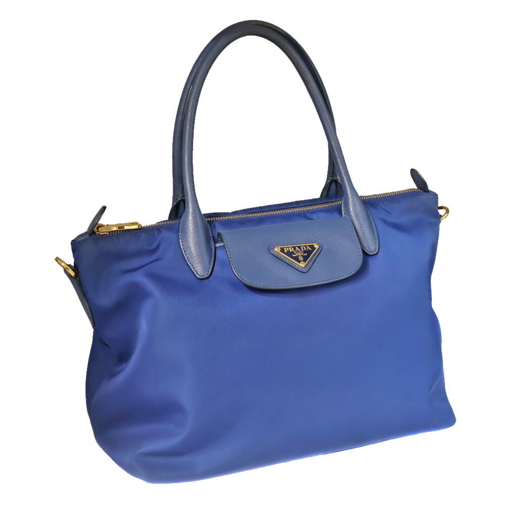 Prada Tessuto Saffiano Shoulder bag Bluette blue